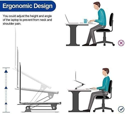 Laptop Stand, Adjustable Laptop Stand, Laptop Riser Portable Foldable Desktop Laptop Stand, Laptop Computer Stand Compatible with 10 to 17 Inch PC Notebook Tablets