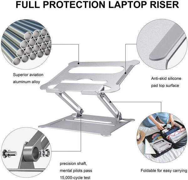 Laptop Stand, Adjustable Laptop Stand, Laptop Riser Portable Foldable Desktop Laptop Stand, Laptop Computer Stand Compatible with 10 to 17 Inch PC Notebook Tablets