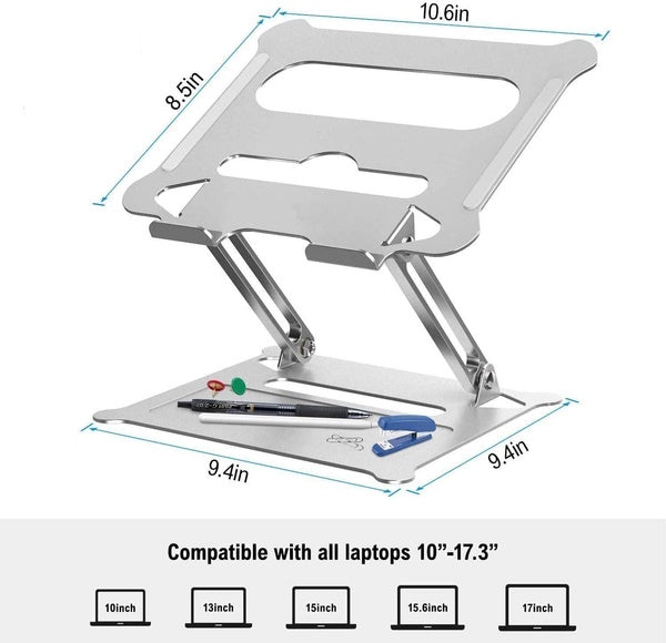 Laptop Stand, Adjustable Laptop Stand, Laptop Riser Portable Foldable Desktop Laptop Stand, Laptop Computer Stand Compatible with 10 to 17 Inch PC Notebook Tablets