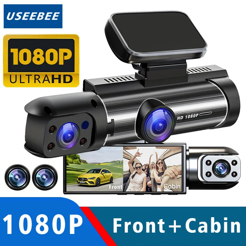 Dual Lens Car DVR FHD 1920*1080P Dash Camera Cabin Dashcam Vehicle Video Dash Cam Drive Recorder Interior Mini Dvrs Black Box