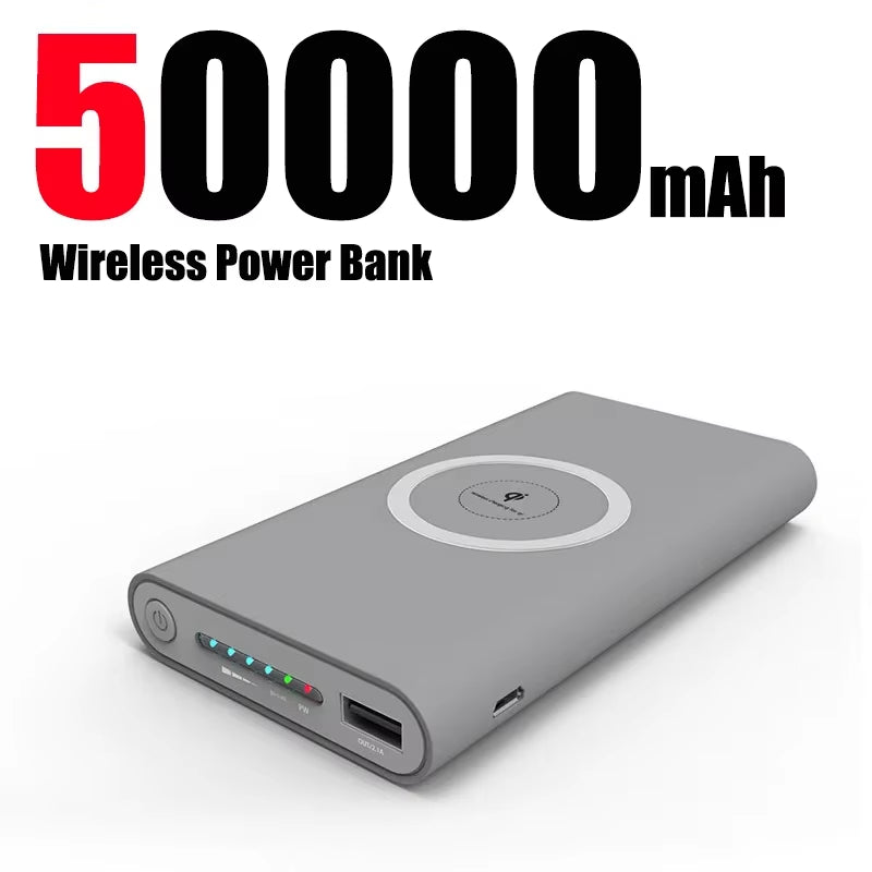 200000Mah Power Bank Two-Way Wireless Fast Charging Powerbank Portable Charger Type-C External Battery for Samsung Iphone Xiaomi